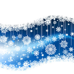 Image showing Blue winter background & snowflakes. EPS 8