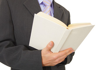 Image showing Man reads book on white background