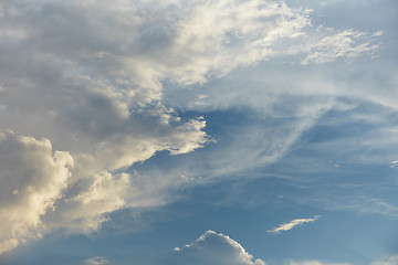 Image showing Blue sky is covered by light clouds