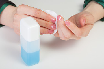 Image showing Care by nails - nail polish removal