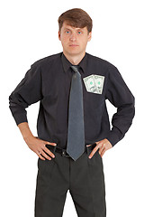 Image showing Man with money sticking out of pocket