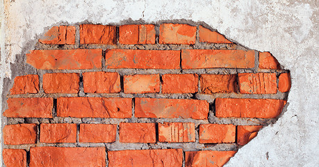 Image showing Damage of brick wall - industrial urbanistic background