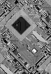 Image showing Circuit board electronic monochrome background