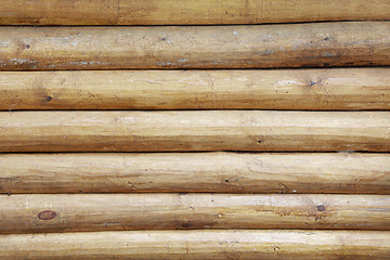 Image showing Wall of building - wooden logs