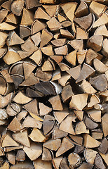 Image showing Background - Stack of fire wood