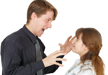 Image showing Woman brought man to rage