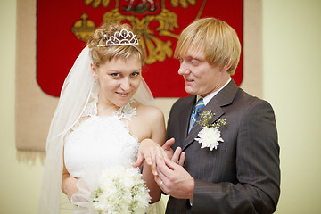 Image showing Wearing a wedding ring