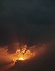 Image showing Fiery sunset - vertical composition