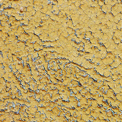 Image showing Yellow aged wall with cracks