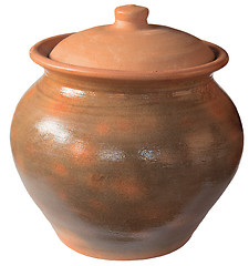 Image showing old ceramic pot with a lid