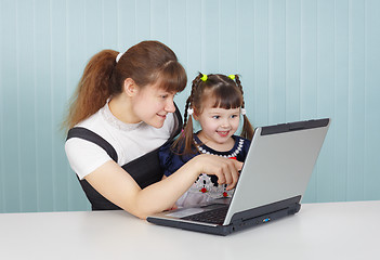 Image showing Training of child to work on computer in game form