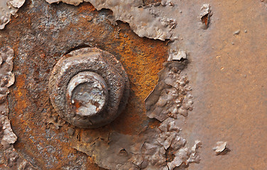 Image showing Rusty nut closeup