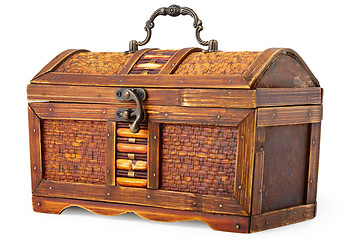 Image showing Old wooden little chest