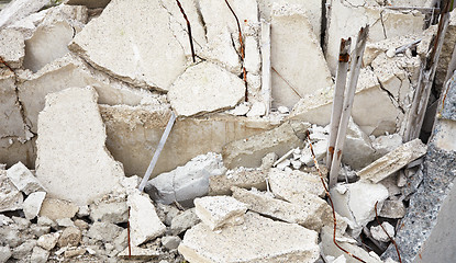 Image showing Old concrete slabs in landfill