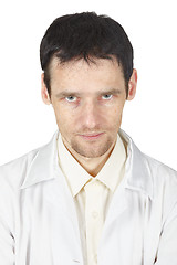 Image showing Not a good gaze of a young doctor