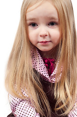 Image showing Portrait of little cute girl with long hair