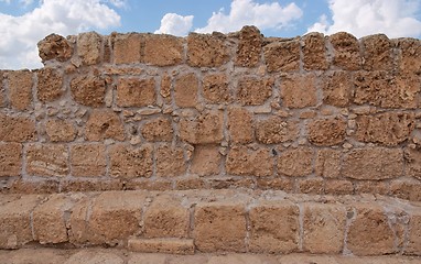 Image showing Ancient yellow stone wall texture