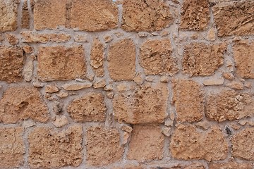 Image showing Ancient yellow stone wall texture