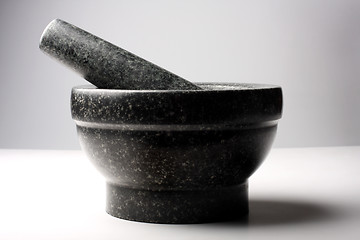 Image showing Granite mortar and pestle