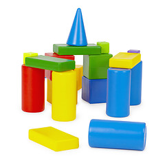 Image showing Castle of color toy bricks