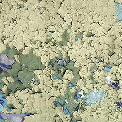 Image showing Surface colored peeling old paint