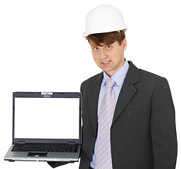 Image showing Construction engineer with computer