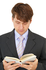 Image showing Young man reading book