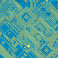 Image showing Printed blue industrial circuit board texture