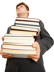 Image showing People holding large number of books