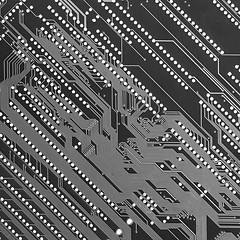 Image showing Circuit board industrial monochrome diagonal background