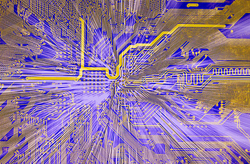 Image showing Hi-tech electronic circuit board abstract background