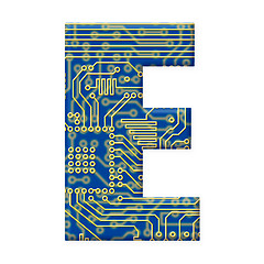 Image showing Letter from electronic circuit board alphabet on white backgroun