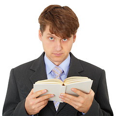 Image showing Man reads book isolated on white background