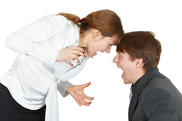 Image showing Shouting at each other man and woman