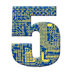 Image showing Digit from electronic circuit board alphabet on white background