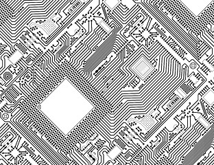 Image showing Printed monochrome industrial circuit board background