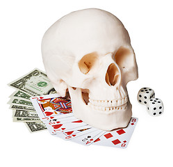 Image showing Skull on money and cards