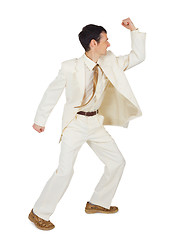 Image showing Businessman beats isolated on white