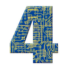 Image showing Digit from electronic circuit board alphabet on white background