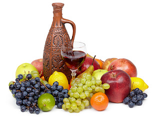 Image showing Artistic composition of fruit and jug