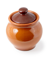 Image showing Enameling ceramic pot on white background