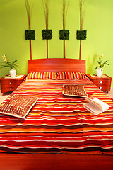 Image showing Green bedroom decor