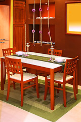 Image showing Brown dining table