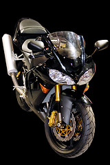 Image showing Black racing motorcycle isolated