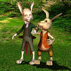 Image showing two Easter Bunny in Interview 