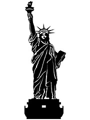 Image showing Statue of Liberty Black and White Illustration