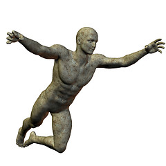 Image showing Granite statue jumping man