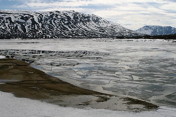 Image showing Scenery with water, ice and snow