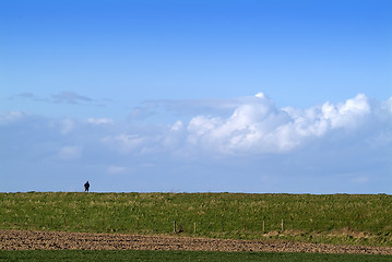 Image showing Figure in huge landscape