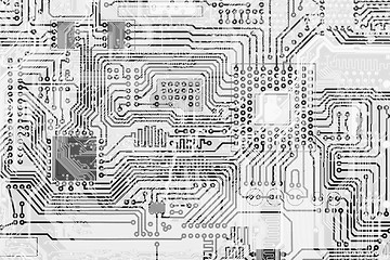 Image showing Circuit board industrial electronic graphical background